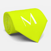 fluoresziergelb - mit Monogramm Krawatte (Gerollt)