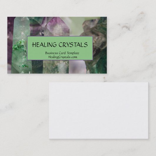 Fluorit-heilende Kristallkristalle Visitenkarte (Vorne/Hinten)