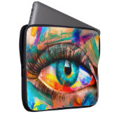 "Fluorit" - Ölmalerei. Konzeptueller abstrakt-pic Laptopschutzhülle (Vorne Rechts)