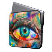 "Fluorit" - Ölmalerei. Konzeptueller abstrakt-pic Laptopschutzhülle (Vorderseite Links)