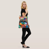 "Fluorit" - Ölmalerei. Konzeptueller abstrakt-pic Tasche (Am Model)