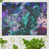 Fluorite Crystal Geode Marble Abstrakt Geschirrtuch (Gefaltet)