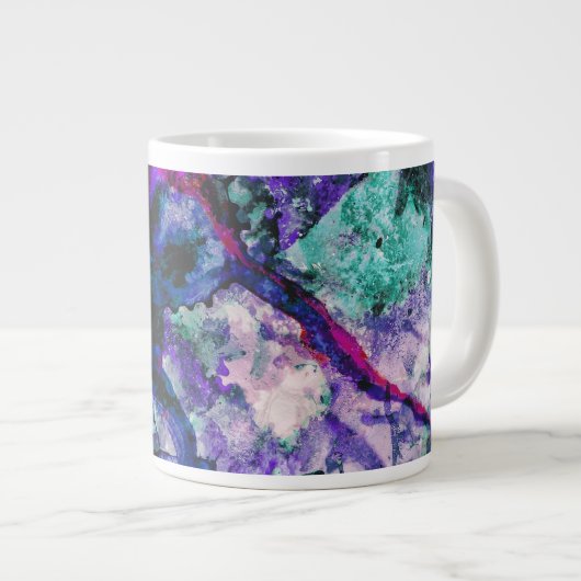 Fluorite Crystal Geode Marble Abstrakt Jumbo-Tasse (Vorderseite Rechts)