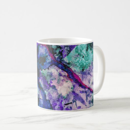 Fluorite Crystal Geode Marble Abstrakt Kaffeetasse (VorderseiteRechts)
