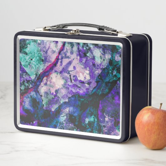 Fluorite Crystal Geode Marble Abstrakt Metall Brotdose (Beispiel)