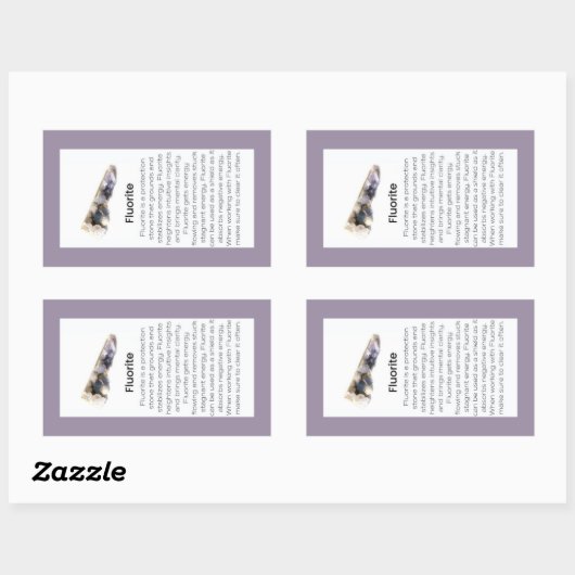 Fluoritkristall - Schmuck - Edelsteinpaket Rechteckiger Aufkleber (Blatt)