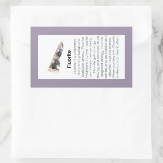 Fluoritkristall - Schmuck - Edelsteinpaket Rechteckiger Aufkleber (Tasche)