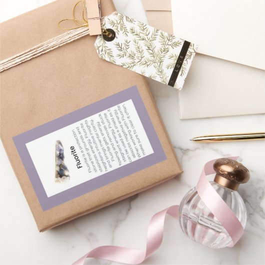 Fluoritkristall - Schmuck - Edelsteinpaket Rechteckiger Aufkleber (Schenken)