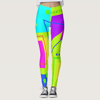 FLUORO GREEN ACHTÄTEN ERA FORM PATTER 80er NEON Leggings