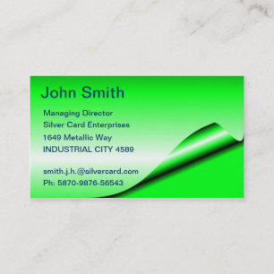 Fluoro Green Foil Business Cards Visitenkarte