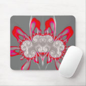 ~ FLUORO PINK RED GRAY WHITE ~ Fraktal ~Original ~ Mousepad (Mit Mouse)