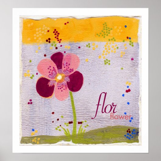 Flur: Blume Zweisprachige Printwerbung Poster (Vorne)