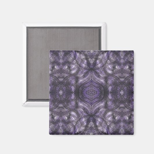 Flure Dunkelviolette Abstrakte Aquarellkunst Magnet (Vorderseite/Rückseite)
