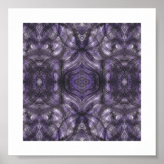 Flure Dunkelviolette Abstrakte Aquarellkunst Poster (Vorne)