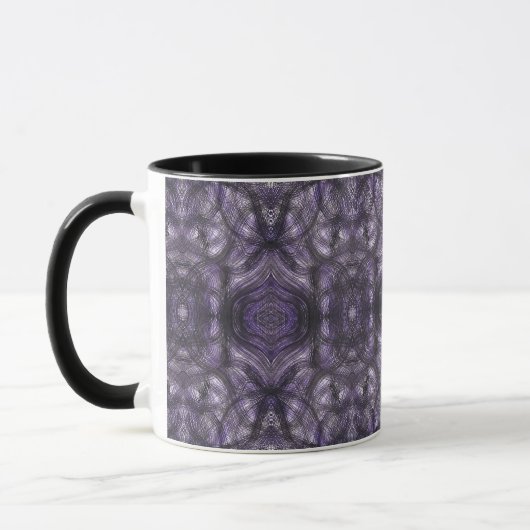 Flure Dunkelviolette Abstrakte Aquarellkunst Tasse (Links)