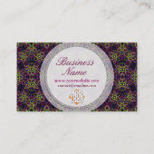 Fluro Green Space Science New Age Business Card Visitenkarte (Rückseite)