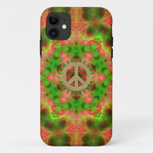 Fluro Hexagon Gold Peace Sign iPhone 5 Fall Case-Mate iPhone Hülle (Rückseite)