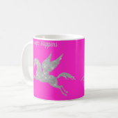FLURO PINK SILVER SPARKLE UNICORN TASSE (Vorderseite Links)