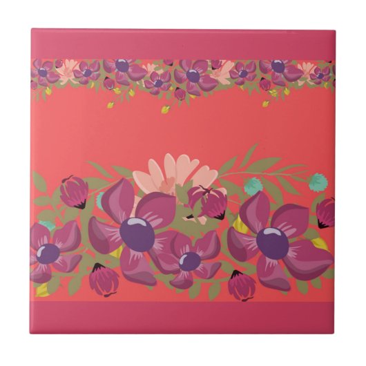 Flush Floral Tile Design Fliese (Vorderseite)