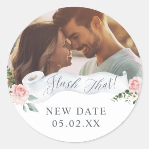 Flush the new Date Toilet Paper Roll Floral Foto Runder Aufkleber