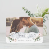 Flush the new Date Toilet Paper Roll Floral Foto Save The Date (Stehend Vorderseite)