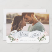 Flush the new Date Toilet Paper Roll Floral Foto Save The Date (Vorderseite)