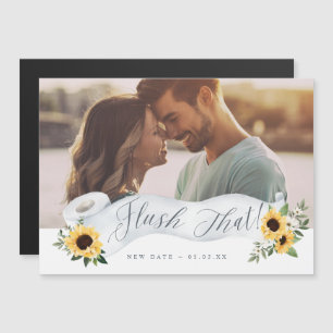Flush the new Date Tolet Paper Roll Floral Foto Magnetkarte