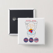 Flush the Orange Clown Thunder_Cove Button (Vorne & Hinten)