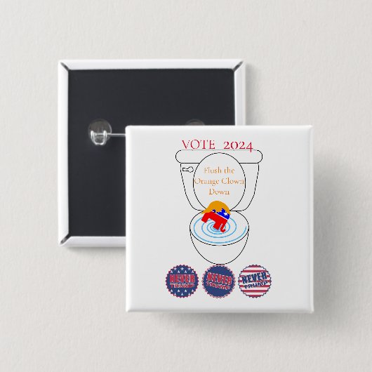 Flush the Orange Clown Thunder_Cove Button (Vorne & Hinten)