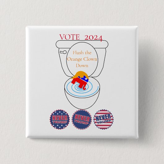 Flush the Orange Clown Thunder_Cove Button (Vorderseite)