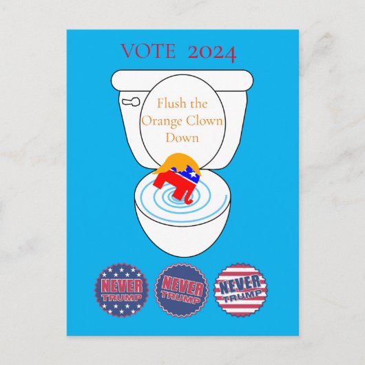 Flush the Orange Clown Thunder_Cove Postkarte (Vorderseite)