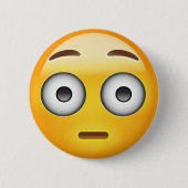 Flushed Face Emoji Button (Vorderseite)