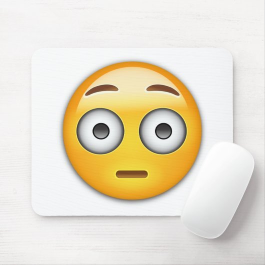 Flushed Face Emoji Mousepad (Mit Mouse)