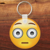 Flushed Face Emoji Schlüsselanhänger (Vorderseite)