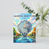 Flushing Meadows Corona Park USA Postkarte (Stehend Vorderseite)