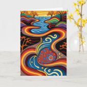 Fluss, Aborigine, Traumzeit. Karte (Gelbe Blume)