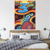 Fluss, Aborigine, Traumzeit. Leinwanddruck (Insitu (Schlafzimmer))