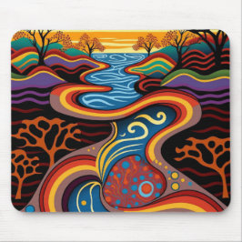 Fluss, Aborigine, Traumzeit. Mousepad