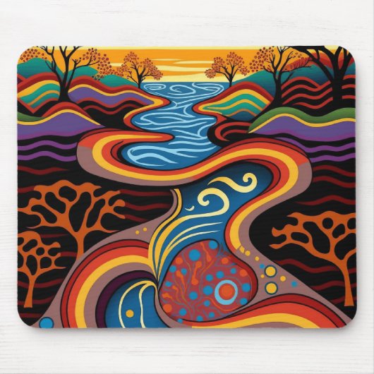 Fluss, Aborigine, Traumzeit. Mousepad (Vorne)
