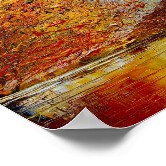 Fluss, abstrakte Malerei. Poster (Ecke)