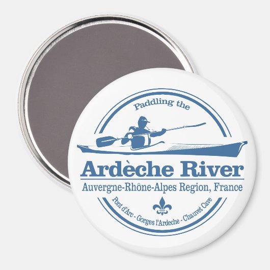 Fluss Ardeche (SK) Magnet (Vorderseite/Rückseite)