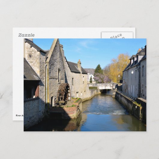 Fluss Aure bei Bayeux in Frankreich Postkarte (Vorne/Hinten)