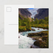 Fluss aus dem Briksdal Glacier Postkarte (Vorne/Hinten)