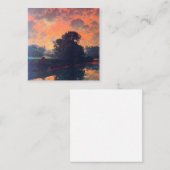 Fluss bei Scutney by Maxfield Parrish Quadratische Visitenkarte (Vorne/Hinten)