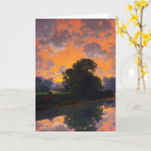 Fluss bei Scutney durch Maxfield Parrish Grußkarte Karte (Gelbe Blume)