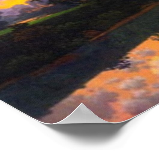 Fluss bei Scutney durch Maxfield Parrish Poster (Ecke)