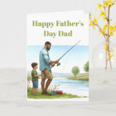 Fluss Bond: Father & Son Fishing Karte (Gelbe Blume)