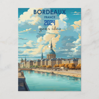 Fluss Bourse Bordeaux Frankreich Reise Postkarte