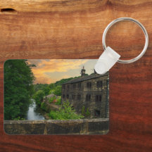 Fluss Calder von der Hawksclough Bridge