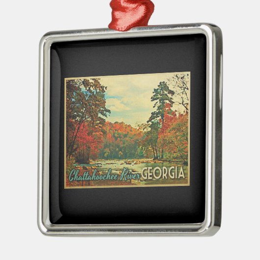 Fluss Chattahochee Georgia Silbernes Ornament (Links)